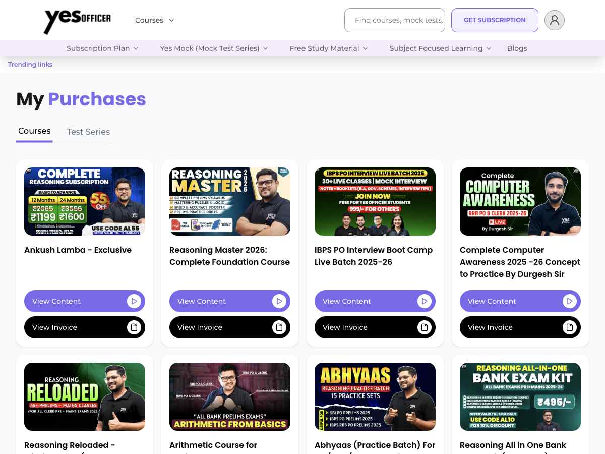Step 4 - Go to My Courses Section